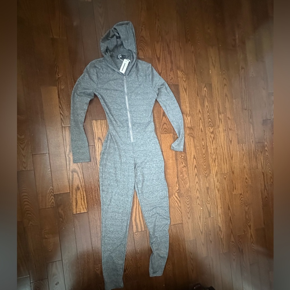 CBR Heathered Gray Hooded Zip Jumpsuit